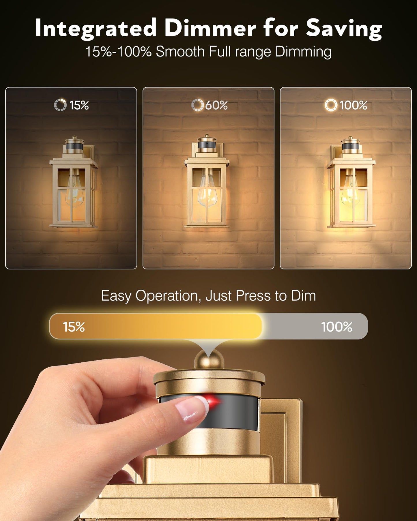Opaxis Motion Sensor Outside Lights For House  Modern Dusk To Dawn Outdoor Lighting  2 Pack Gold Anti-Rust Outdoor Wall Lights With Transparent Glass  Waterproof Outdoor Porch Lights For House  Patio