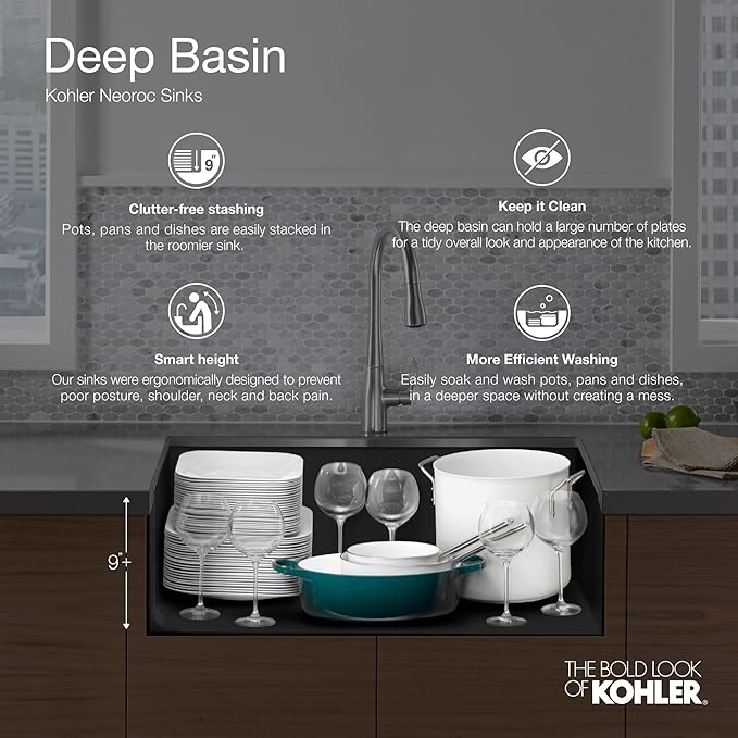 KOHLER K-8223-CM2 Cairn Sink, 15 in, Matte Brown