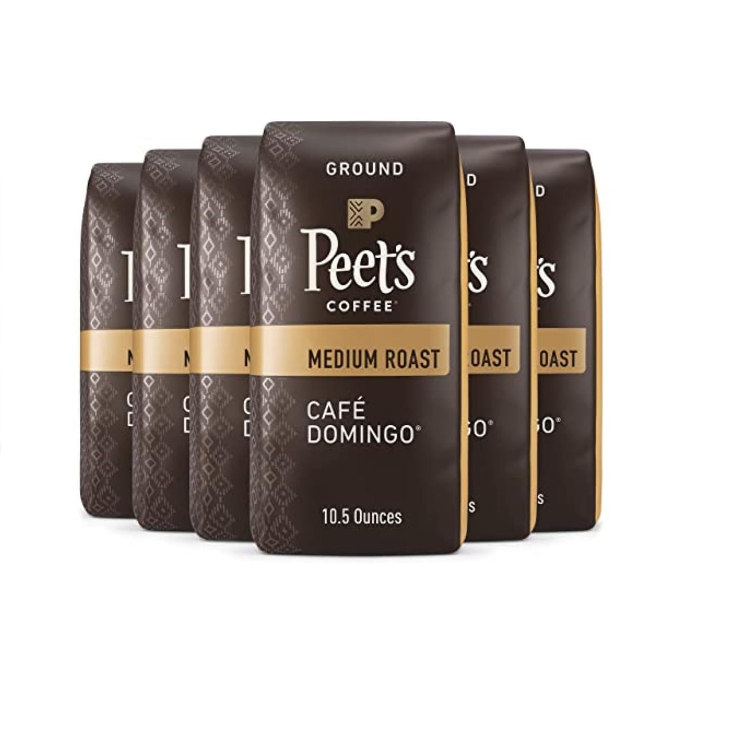 Peet s Coffee, Medium Roast Ground Coffee - Caf   Domingo 63 Ounces (6 Bags of 10.5 Ounces)