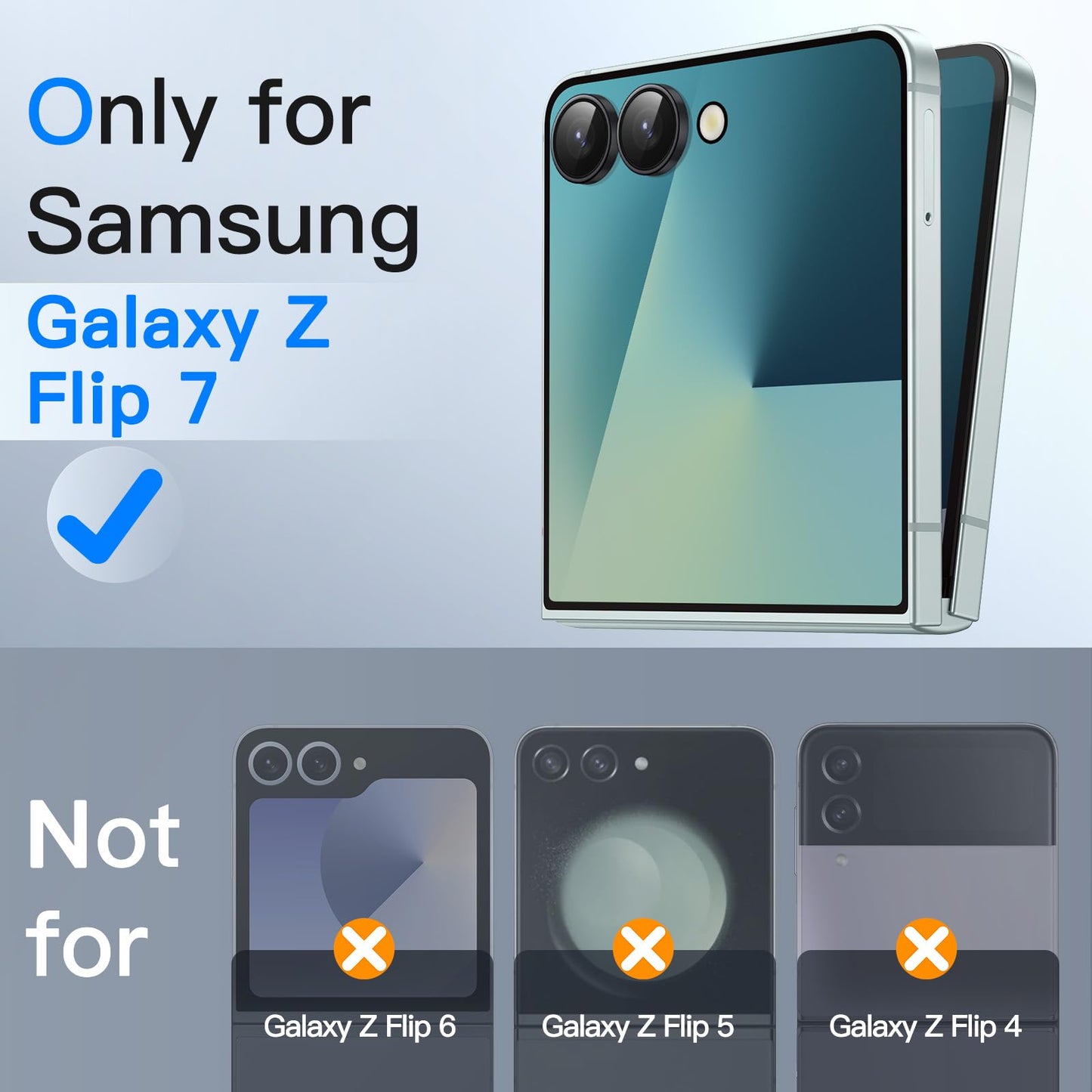Jetech Front Privacy Screen Protector For Samsung Galaxy Z Flip 7 2025, Anti-Spy Tempered Glass Film With Easy Installation Tool