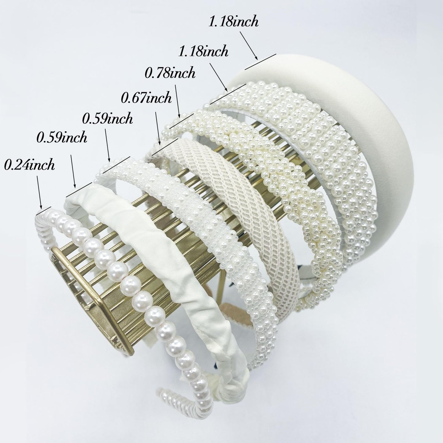 MEFINESHOW 7PK Different Pearl Headbands for Women Cute Faux Pearl Headband for Women Trendy Non Slip Hairband White Hair Access