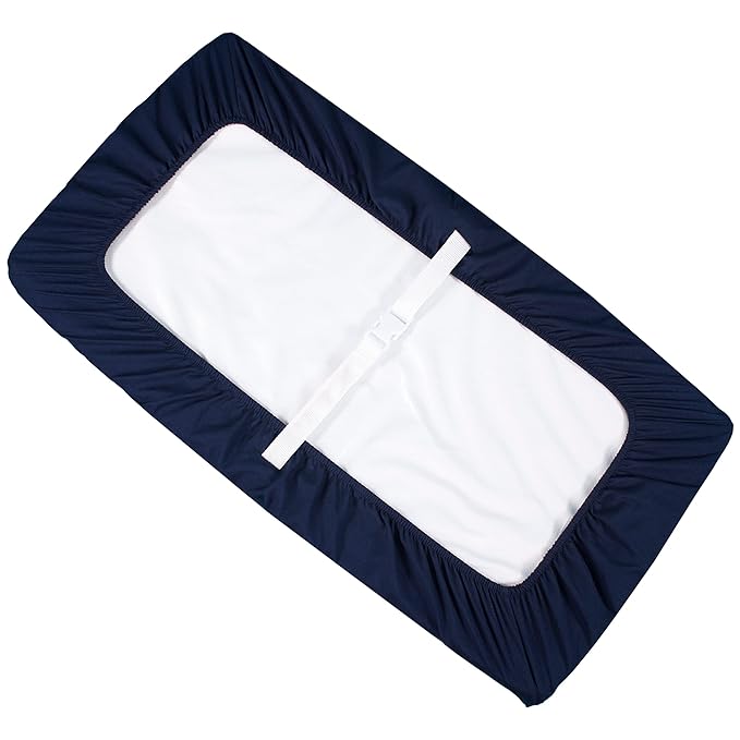 CaSaJa Diaper Changing Pad Cover for Baby Boys Set of 4, Snug Fit 4-Sided Contoured Changing Table Pad 16x31 16x32, Fitted Change Pad Sheet Gray and Navy, 100% Silky Soft Breathable Microfiber