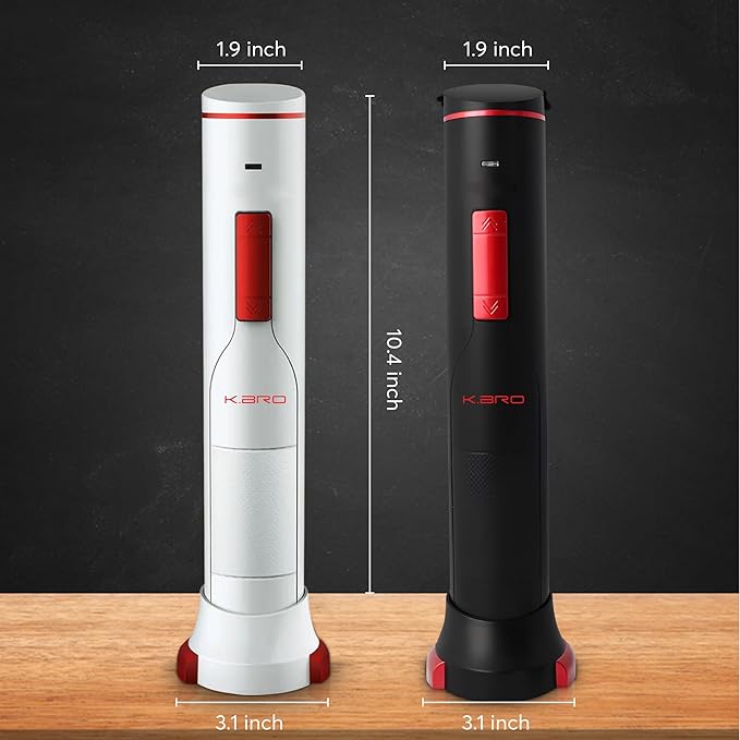 Rechargeable Electric Wine Opener | Electric Corkscrew Wine Bottle Opener With Foil Cutter | Gift for Wine Lovers (Black)
