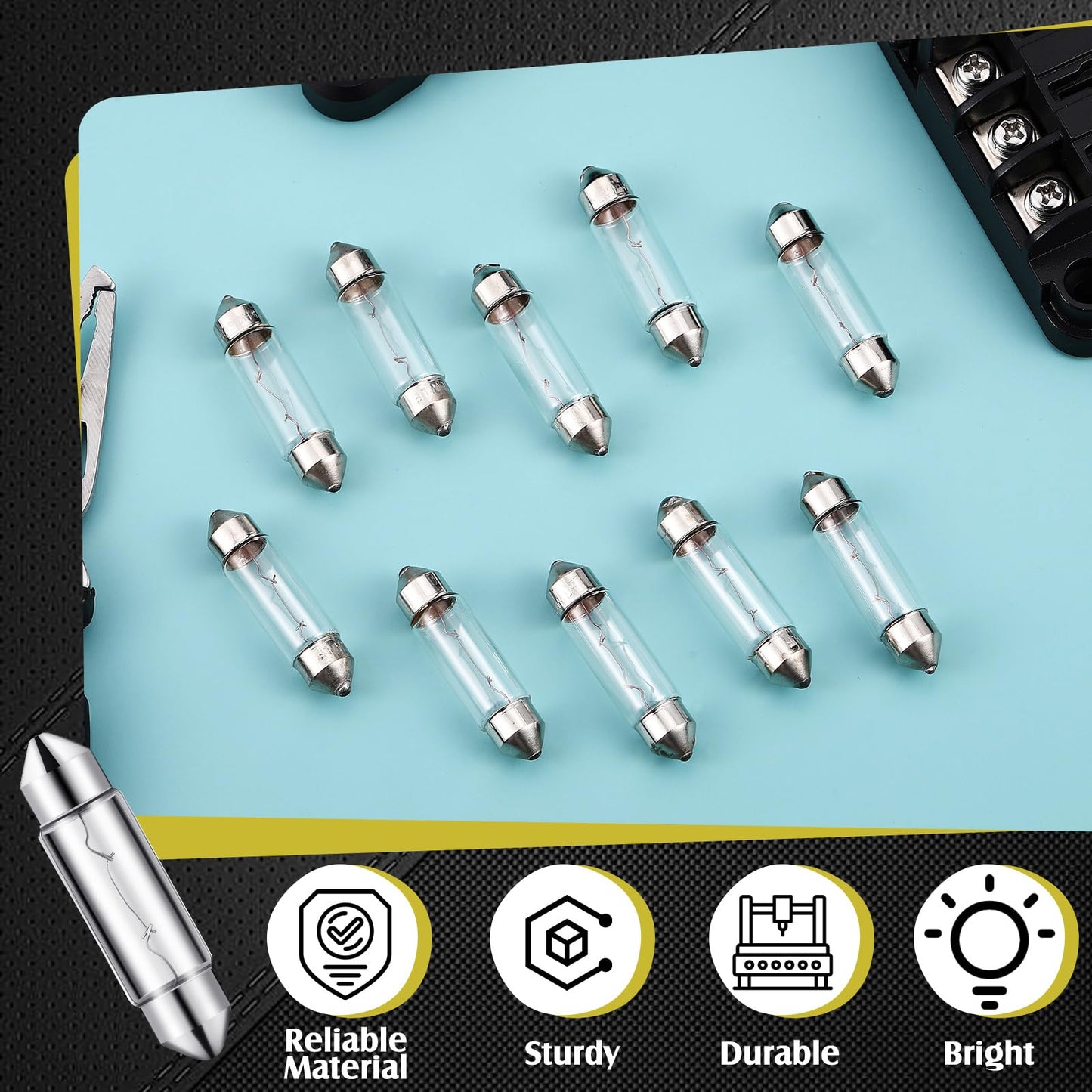 Rossesay 10 Pcs Xenon Festoon Light Bulb 12 Volt Xenon Bulb 39Mm Under Cabinet Light For Counter Lighting And Under Cabinet Lighting In Kitchen(10 Watt)
