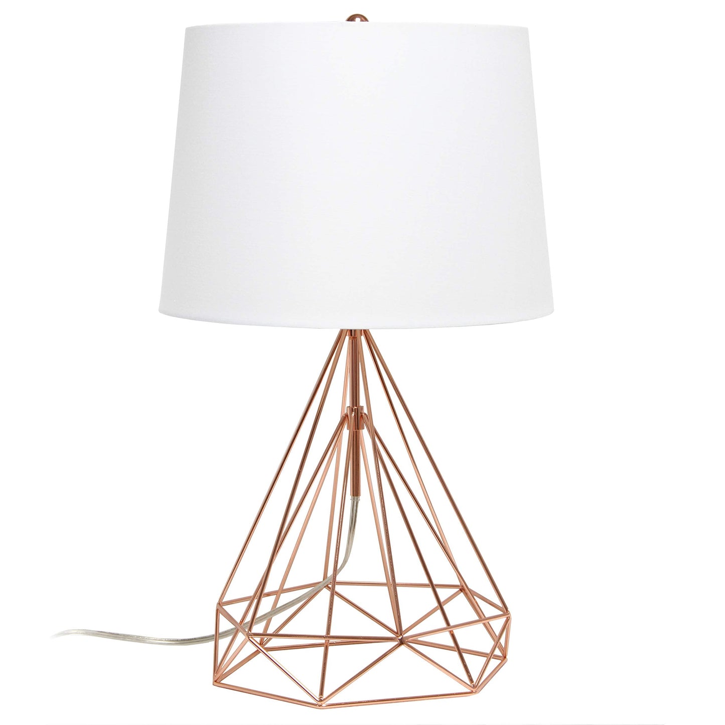 Elegant Designs LT1054-RGD Modern Table Lamp, Geometric, Iron, Rose Gold