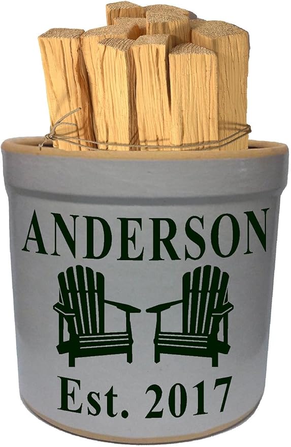 3 Gallon Personalized Stoneware Crock - Pinecone