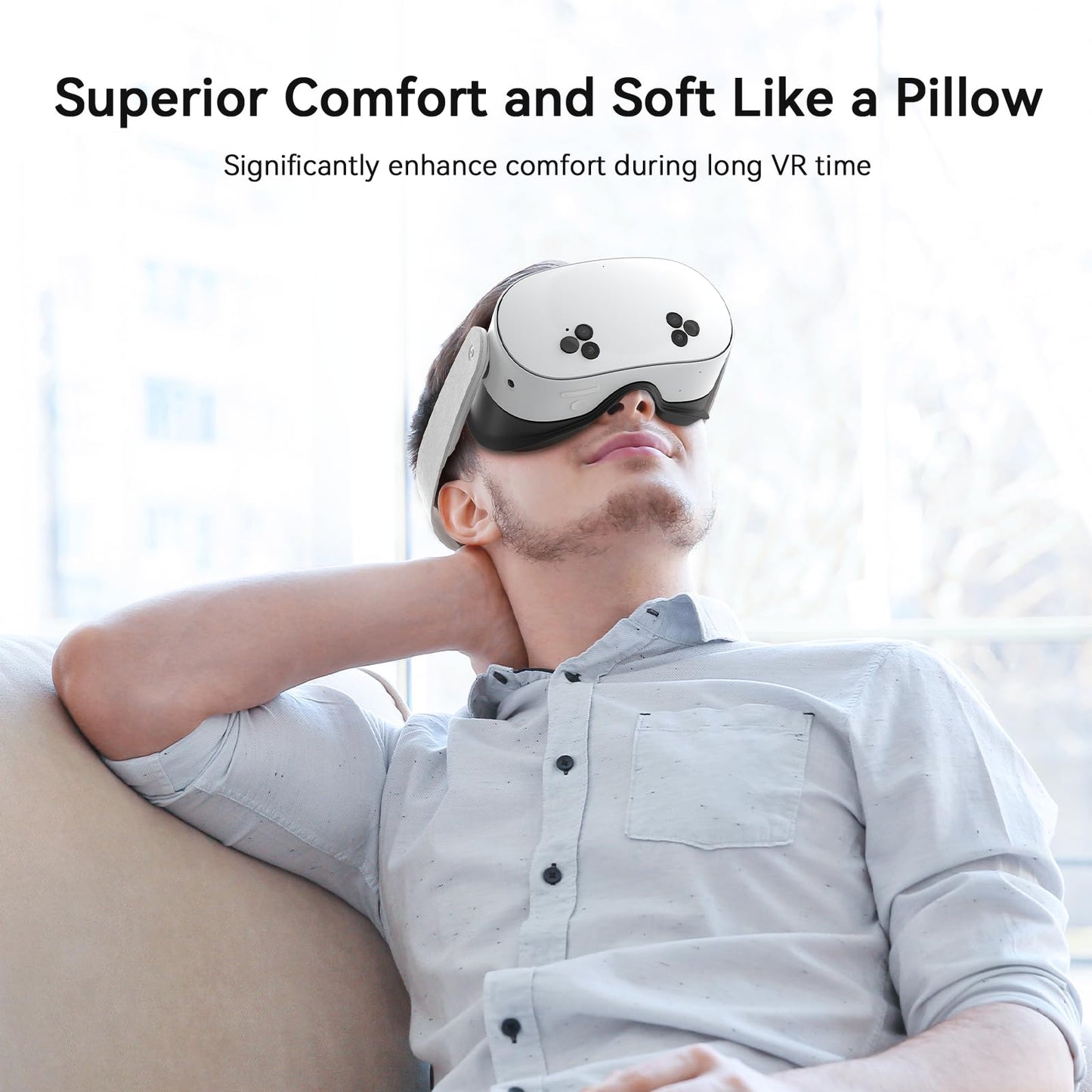 AMVR Facial Interface Face Pad Cover Compatible with Meta/Oculus Quest 3S Accessories, Comfort PU and Ice Silk Cotton Cushion,Not Fit Q3