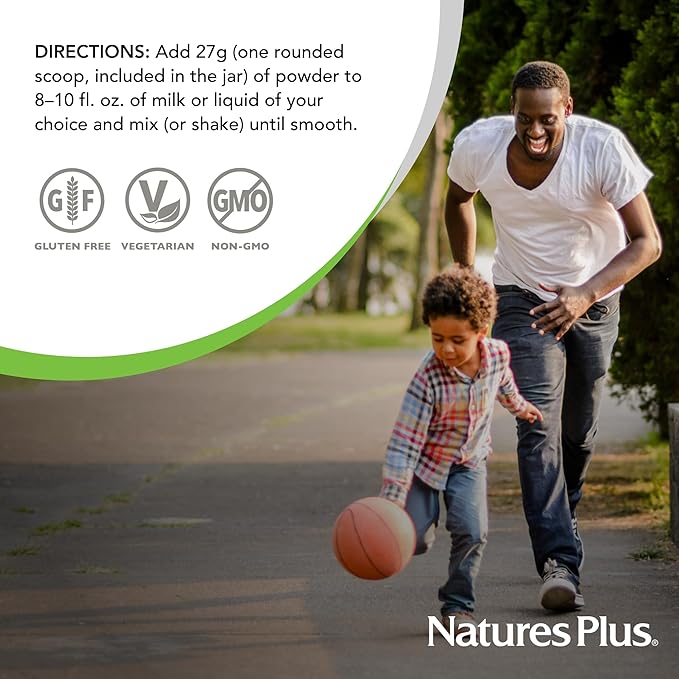 NaturesPlus Energy Shake - 0.95 lb - 16 Grams of Plant-Based Protein Per Serving - Contains Digestion-Supporting Enzymes - No Added Sugar - Non-GMO, Vegetarian, Gluten Free - 16 Servings