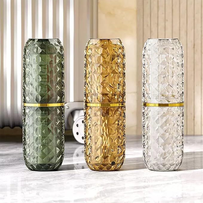 Toothbrush Holders with Cover, Portable Travel Toothbrush Case with lid, Toothbrush Container for Bathroom Countertop Organizer (Transparent)
