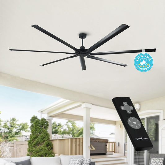100 Inch Ceiling Fans Without Lights, Black Industrial Large Ceiling Fan No Light For Living Room Shop Garage Bedroom Indoor Out