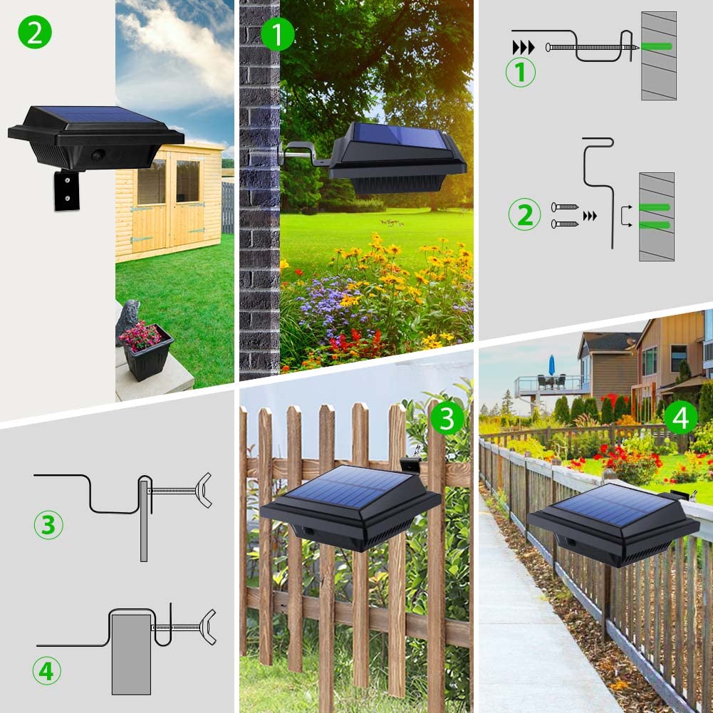 Billion Duo Solar Gutter Lights, 40 Led Waterproof Deck Lights, 4Pack Black, Warm White Light, Model 4Stk Hnb For Outdoor Decor