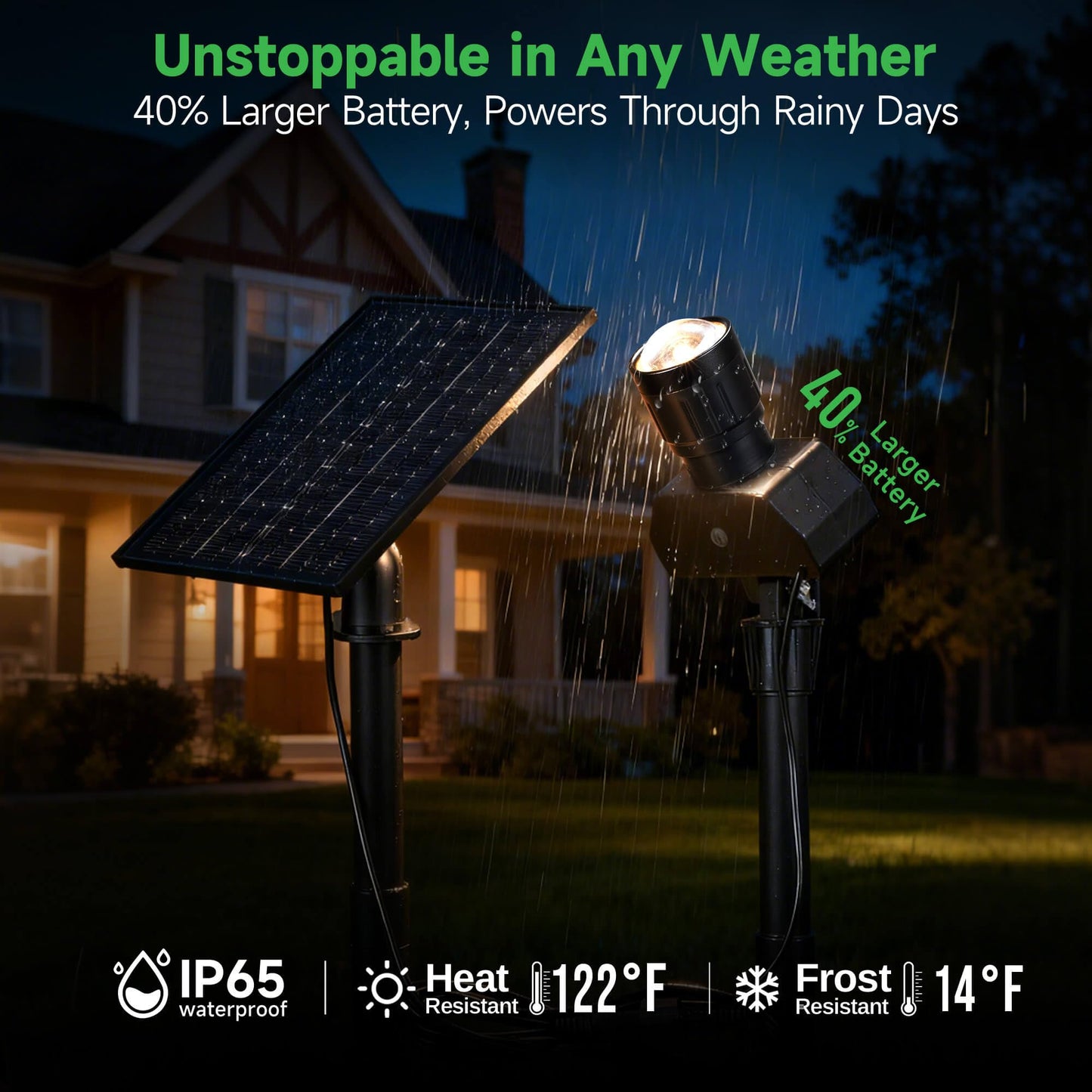 Varmtalys Solar Spot Lights Outdoor, Adjustable Angle Waterproof Landscape Spotlight, All Night LED Uplights Separate Panel, Warm & Daylight Selectable (3000k/4500k/6500k) for Tree Yard Garden 2 Pack