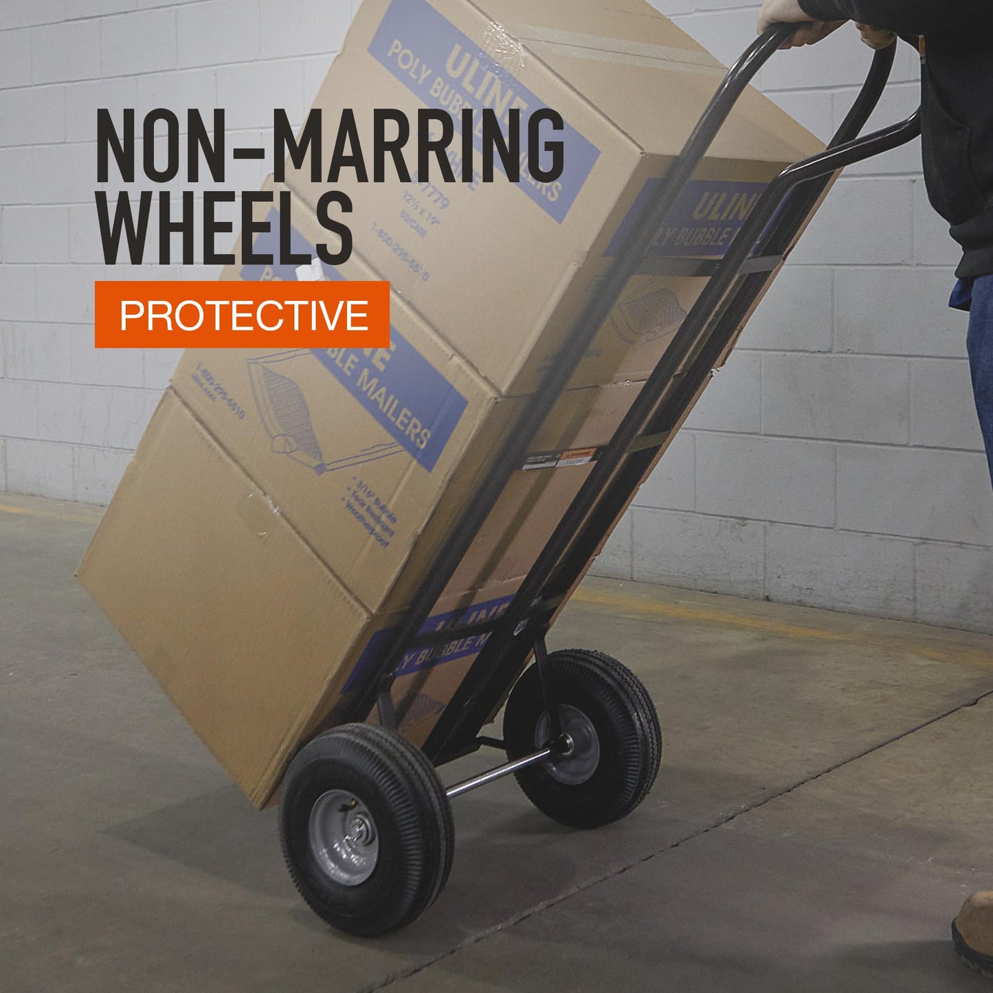 Ironton Steel Pneumatic Hand Truck Dolly - 600-Lb. Capacity, 10in. Tires, Powder-Coat Finish