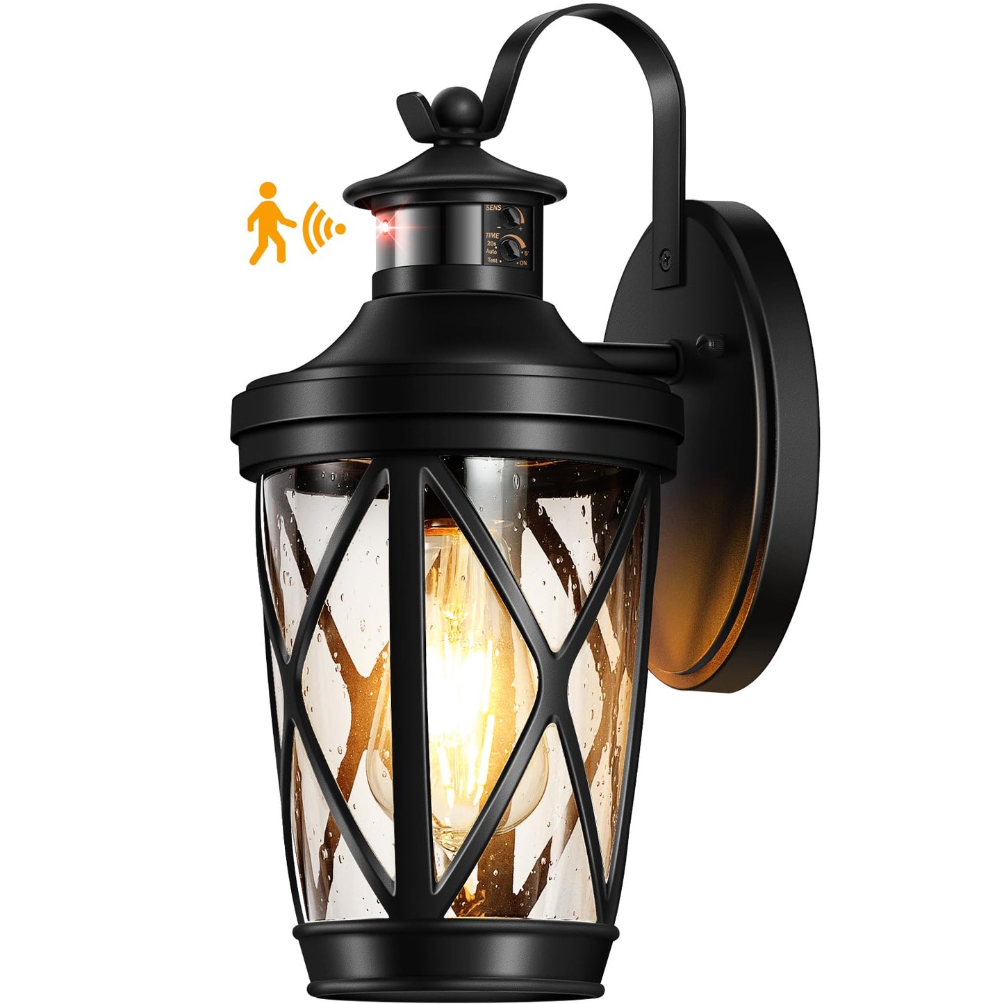 Vianis Motion Sensor Outdoor Lights  Modern Patio Lights Outdoor Waterproof  Black Exterior Lighting Fixtures Lanterns For House  100% Aluminum Outside Wall Mount Light Sconce For Garage  Porch  Coach