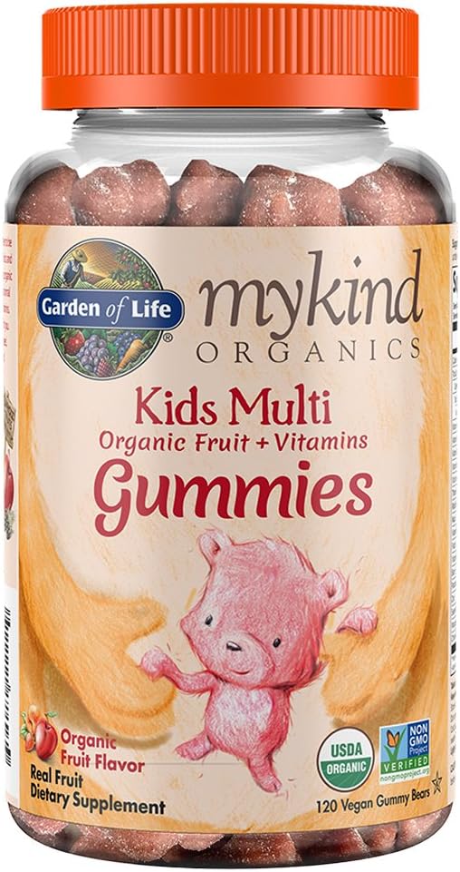 Garden of Life Organic Kids Fruit Gummy Vitamins 120ct & Magnesium Citrate Gummies for Stress Support 60ct
