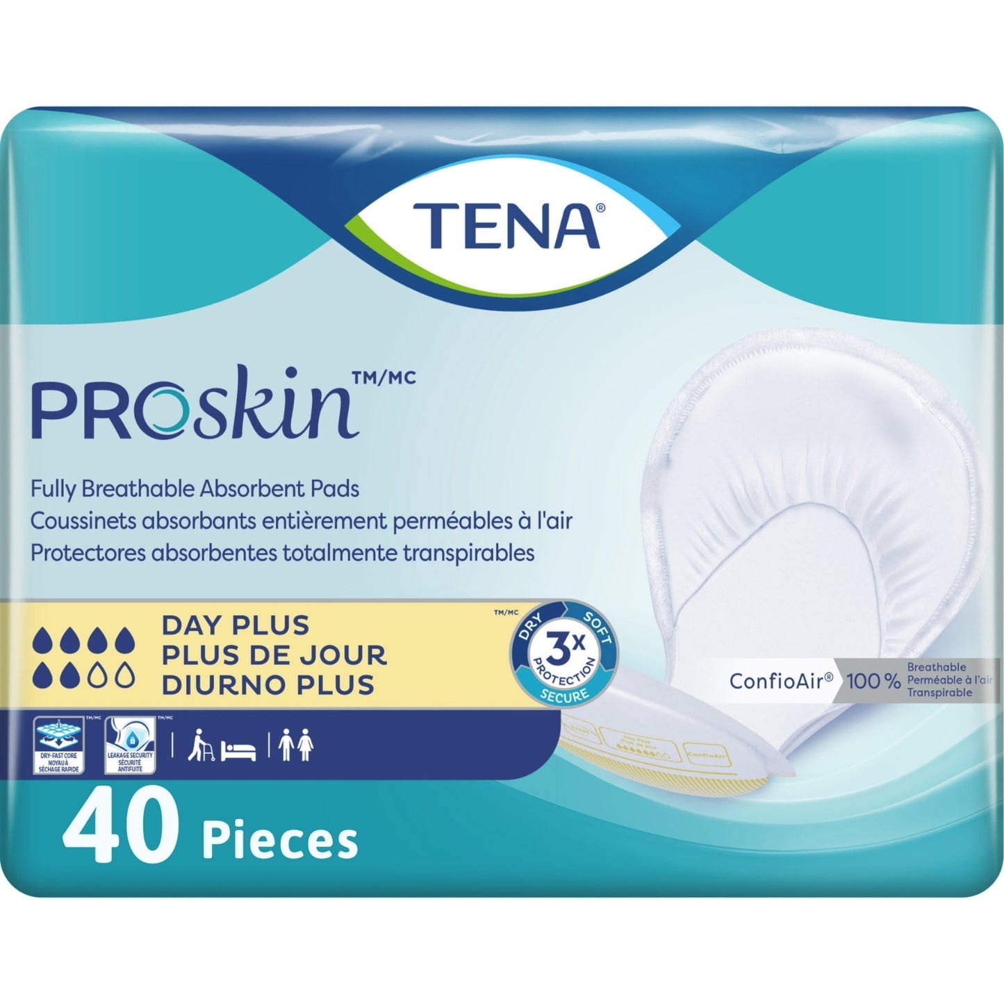 TENA Day Plus Disposable Incontinence Liners Heavy Absorbency Adult Unisex 24" L, 40 Count, 2 Packs, 80 Total