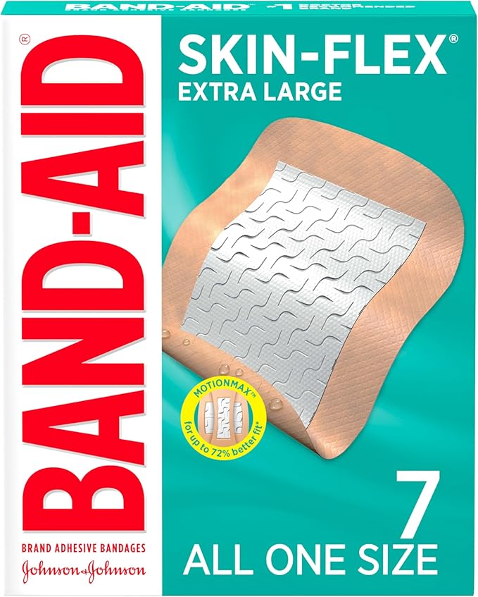 BAND-AID Brand Skin-Flex Adhesive Bandages for First Aid and Wound Care of Minor Cuts and Scrapes & Burns, Flexible Steril...