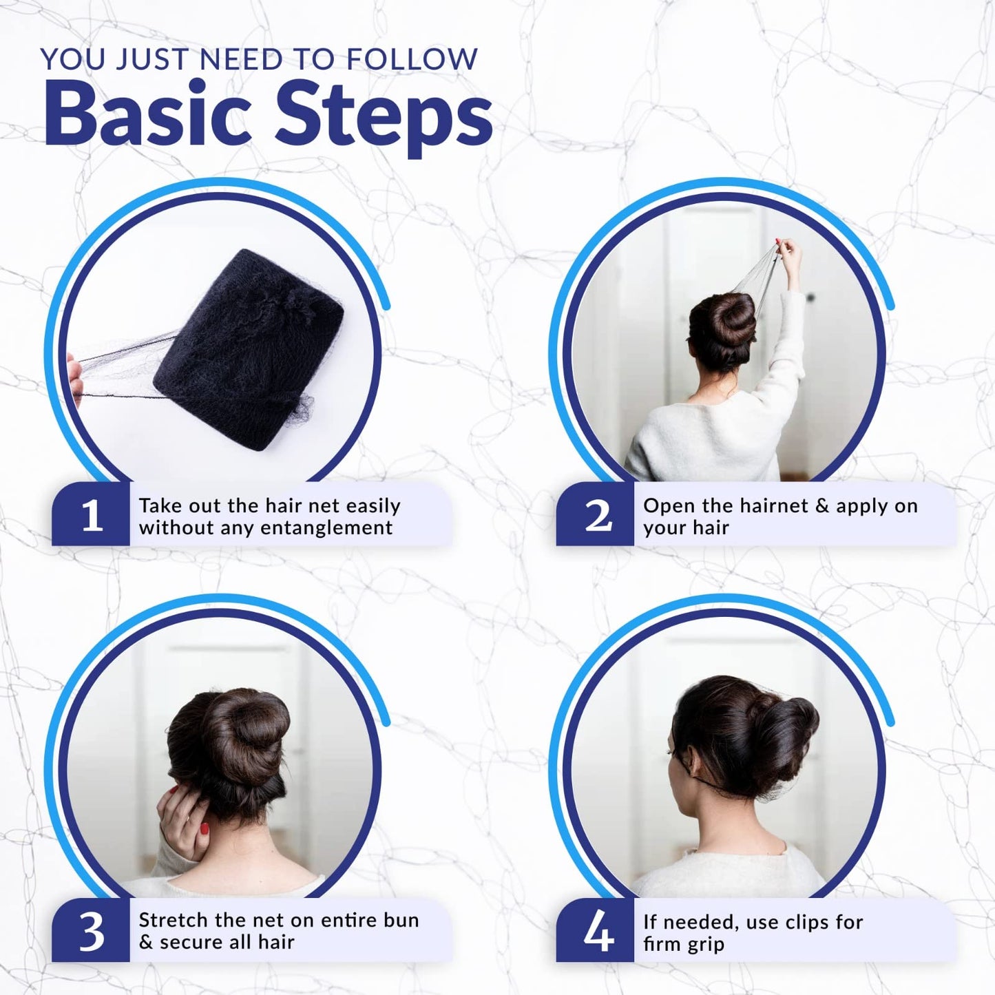 ZefeqCo 100Pcs Black Hair Net 24" Invisible Hair Nets for Women and Men - Perfect for Hair Bun, Sleeping, & Kitchen Food Service