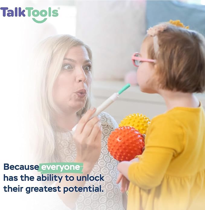 TalkTools Sensi Oral Sensory Therapy Tool with Soft Sensi Jaw Tips (Ocean Blue, 7 Tips Set - Ocean Blue)