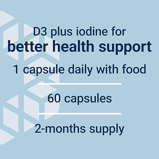 Life Extension Vitamin D3 125 mcg (5000 IU) with Sea-Iodine For Bone, Brain & Thyroid Support – Gluten-Free, Once Daily, Non-GMO – 60 Capsules