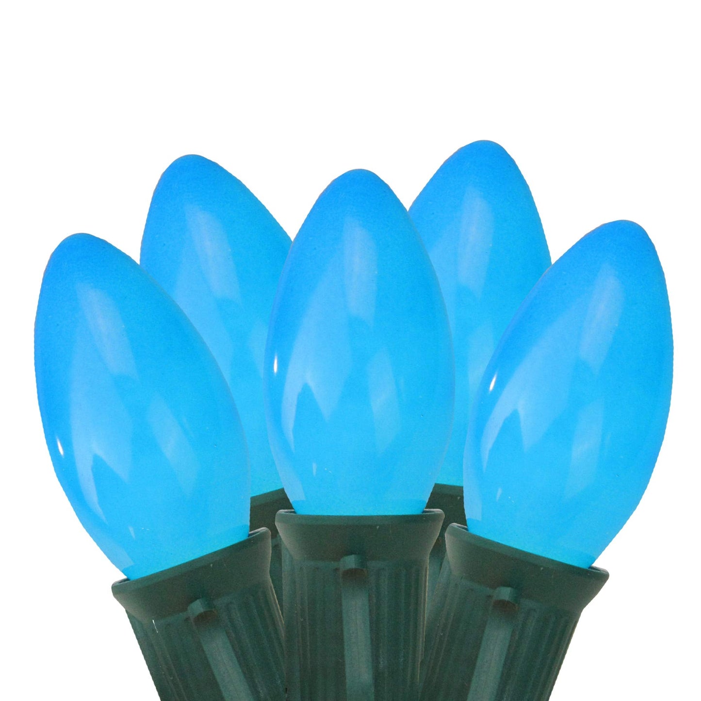 Northlight C9 Christmas Light Set - 25 Blue Glass Bulbs - 24 Green Wire