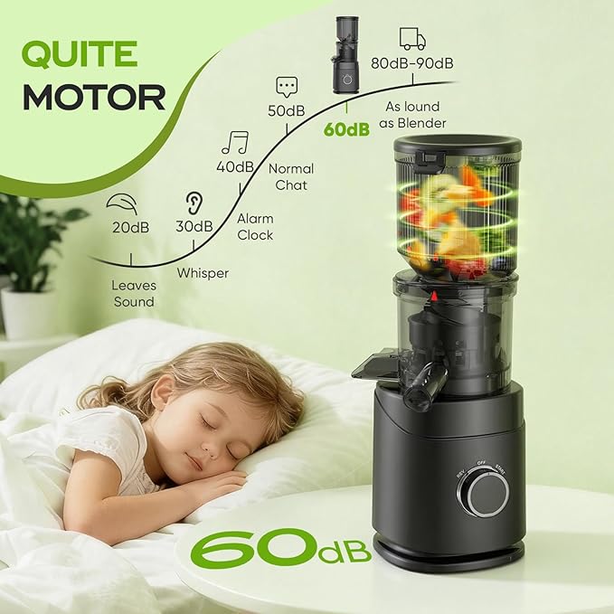 Juicer Machines, Cold Press Juicer Machine for Whole Fruits and Vegetables, 150 Watts Masticating Juicers, High Juice Yield, Juice Extractor Machine