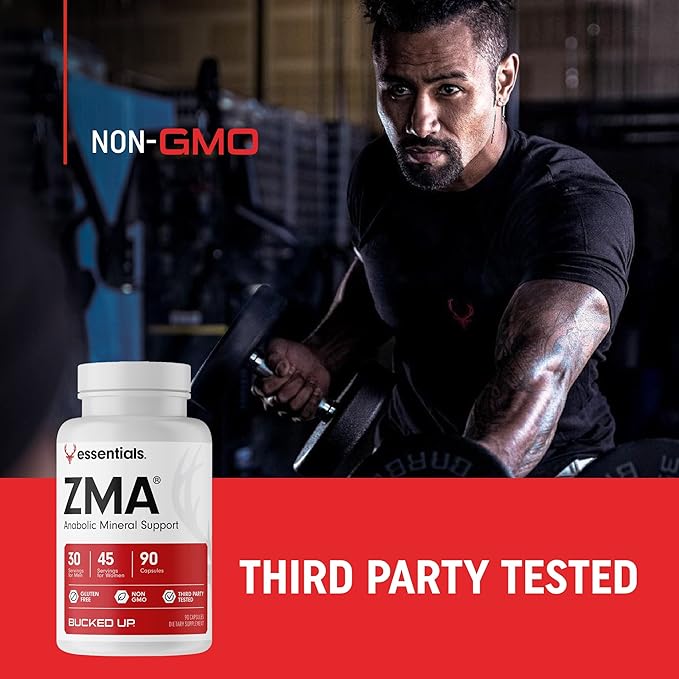 Bucked Up ZMA Capsules, Anabolic Mineral Support - Bucked Up Essentials (30-45 Servings, 90 Capsules)