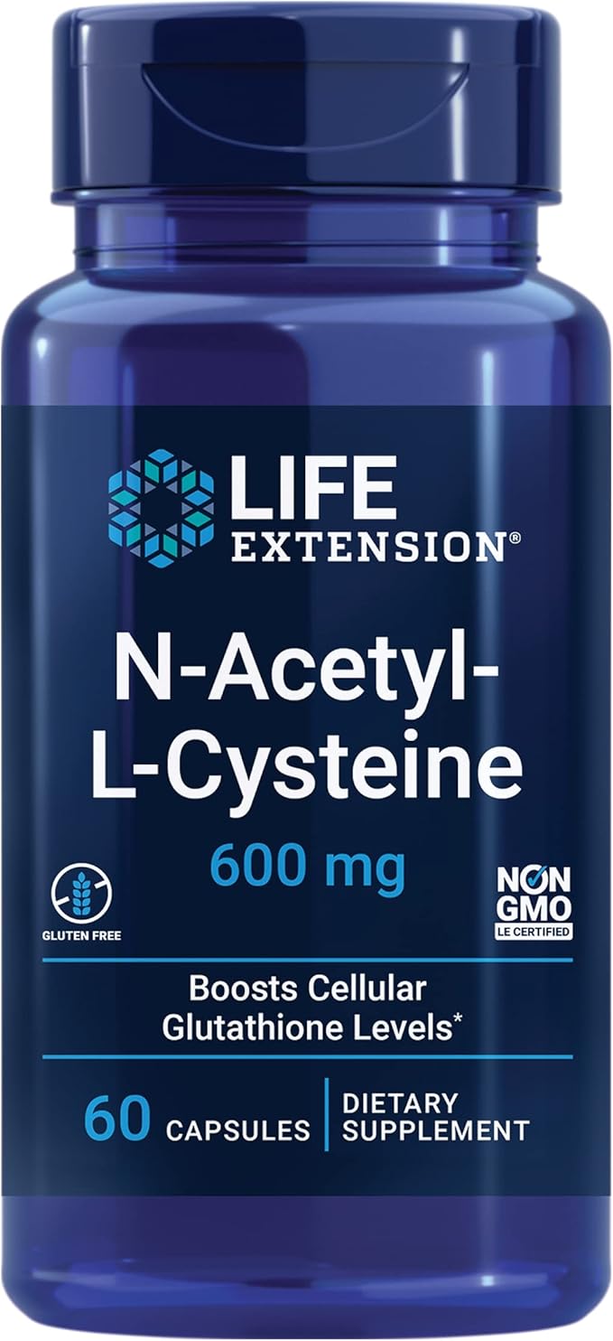 Jarrow BroccoMax Sulforaphane Generator and Life Extension N-Acetyl-L-Cysteine Immune & Respiratory Support Bundle, 60 Count Each
