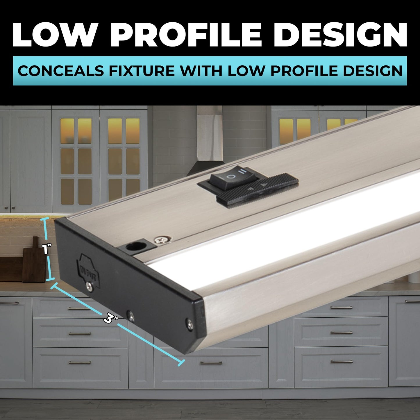 Led Under Cabinet Lighting Hardwired - Linkable Undercabinet Lights For Kitchen - 3Cct 32 Inch Satin Finish - Undercounter Dimmable Plug In Light Or Hard Wired - Under Counter Fixture Direct Wire