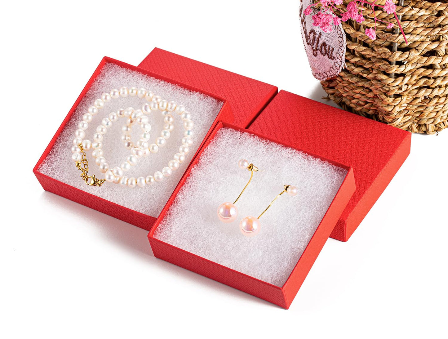 GEFTOL Jewelry Gift Boxes 40 Pack 3.5x3.5x1 Inch Cardboard Jewelry Boxes,Small Gift Boxes for Jewelry Earrings Necklaces Handmad