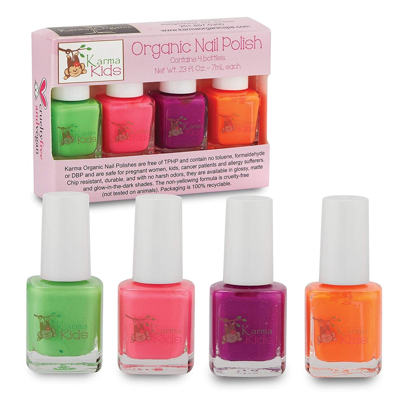 Karma Kids Nail Polish Box Set No. 2 Natural Safe Nail Polish for Little Girls - Non-Toxic, Vegan, and Cruelty Free - Quick Dry,
