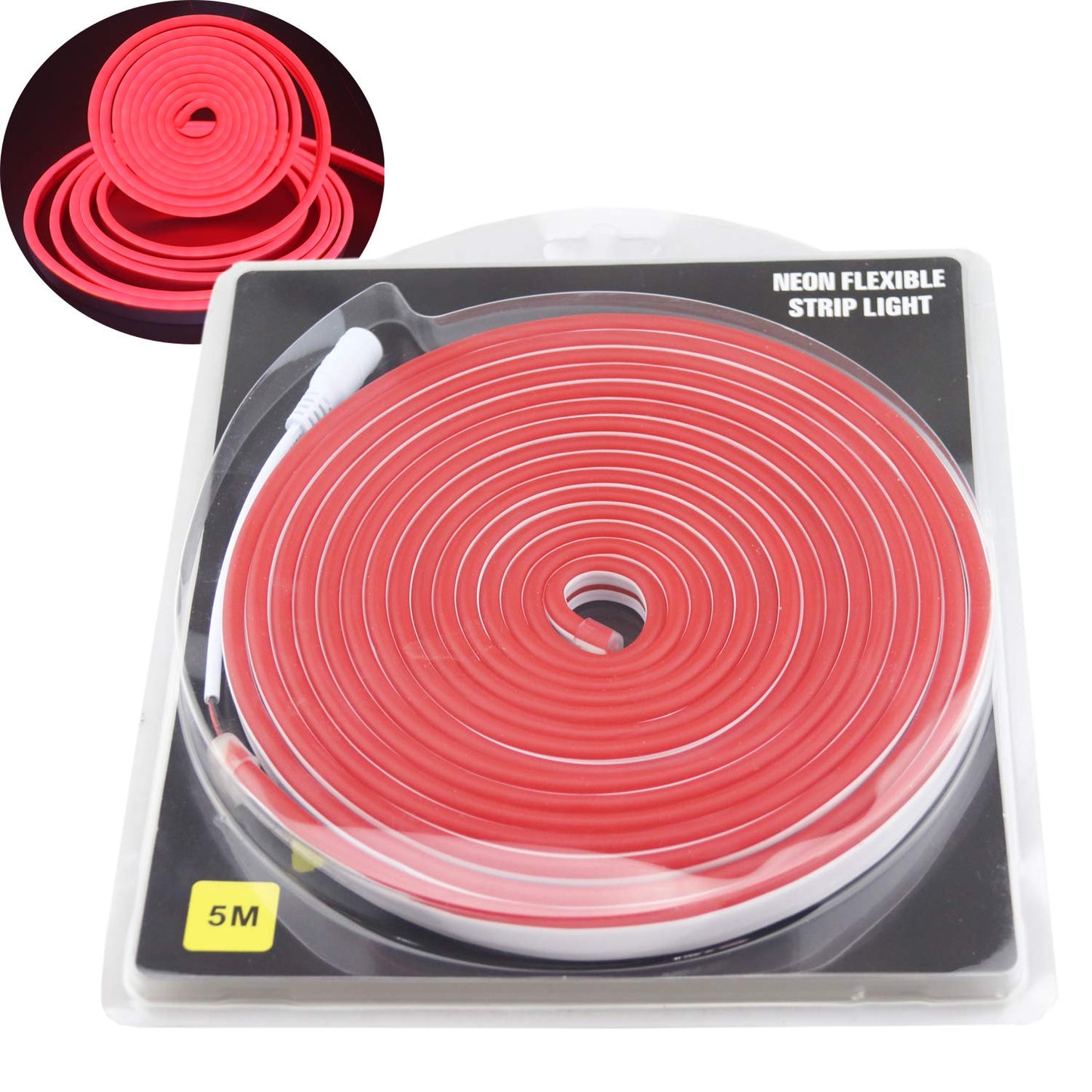 Rextin Led Neon Rope Lights 16.4Ft Dimmable Ip67 Silicone Red For Indoor & Outdoor Diy Signage