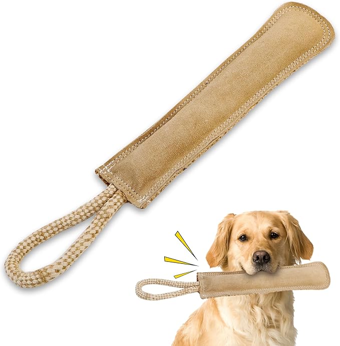 SPOT Dura-Fused Leather Retriever Dog Toy – Real Leather & Jute Fabric, Double-Stitched & Durable, Squeaky Interactive Tug...