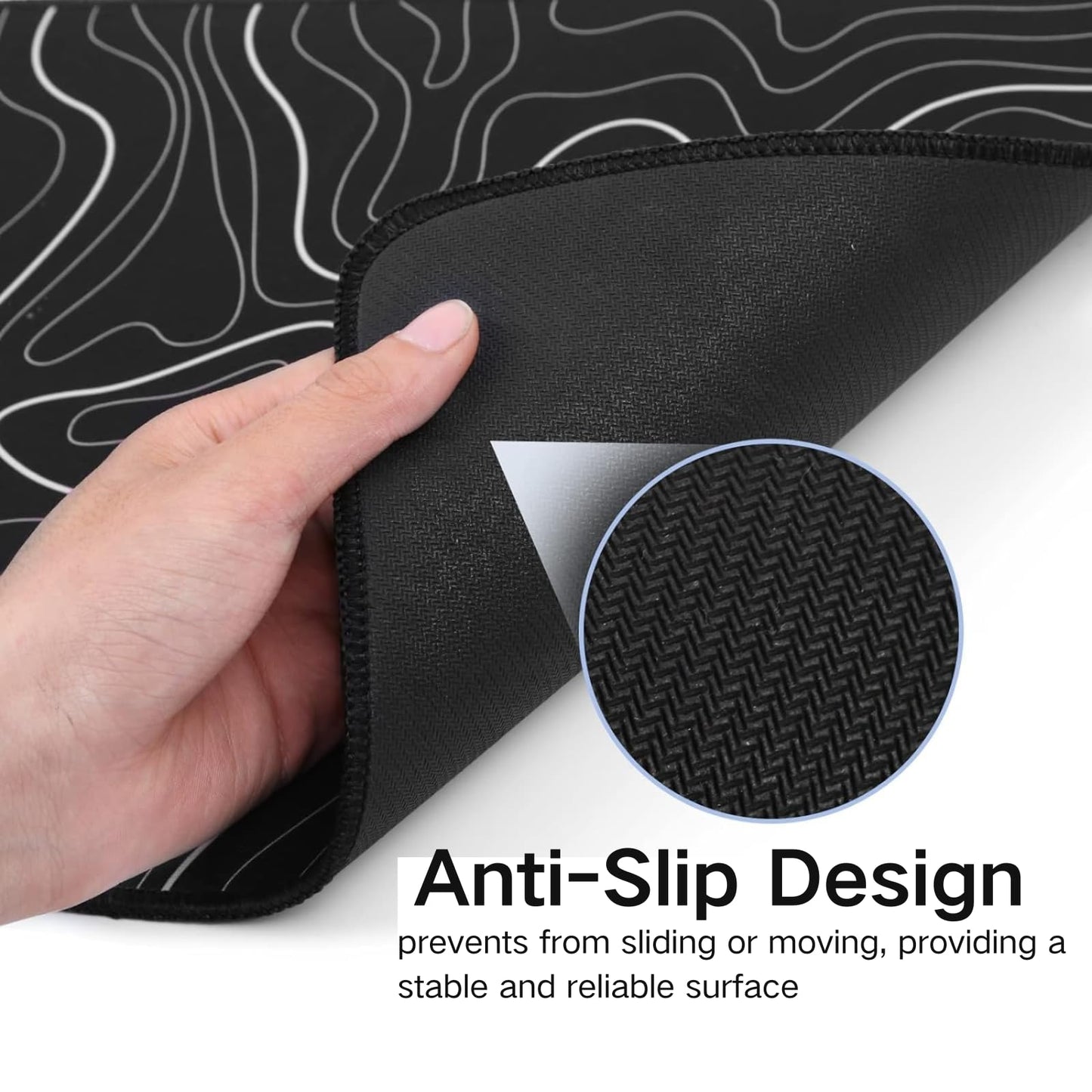 Large Gaming Mouse Pad 90x40cm (35.4x15.7in) - Non-Slip Rubber Base Desk Mat & Keyboard Pad for Gaming, Office - Black