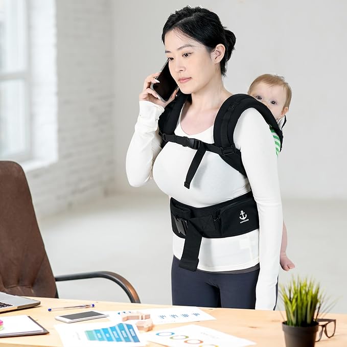 All-Season Ergonomic Baby Carrier, Breathable Baby Carrier Newborn to Toddler (8-33lbs), Toddler Carrier, Infant Carrier with Temperature Control Panel Design (Misty Grey)