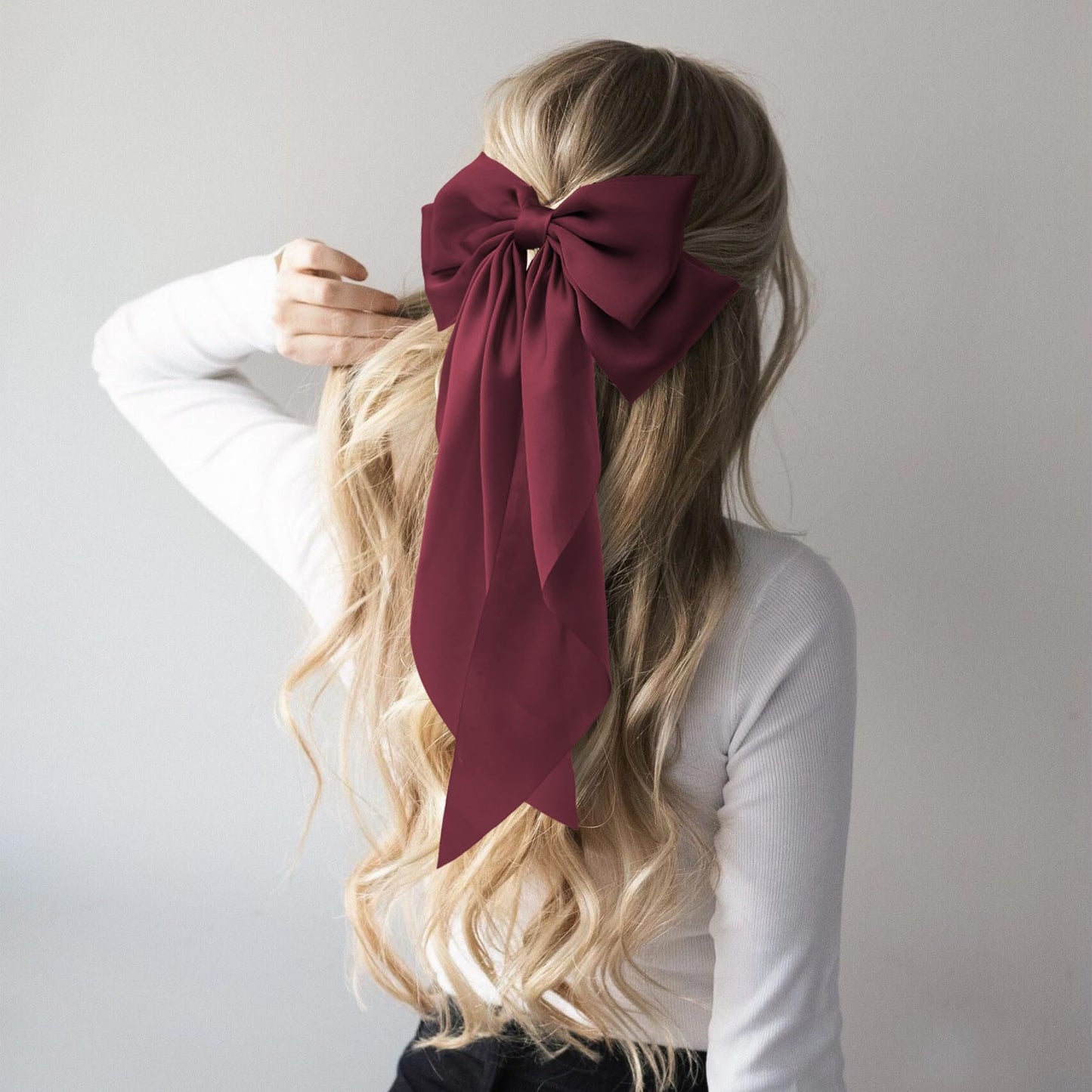 Hair Bows for Women Soft Satin Hair Bow for Hair Ponytail Holder Hair Ribbons Bows Hair Clips Coquette Hair Accessories Gifts (D