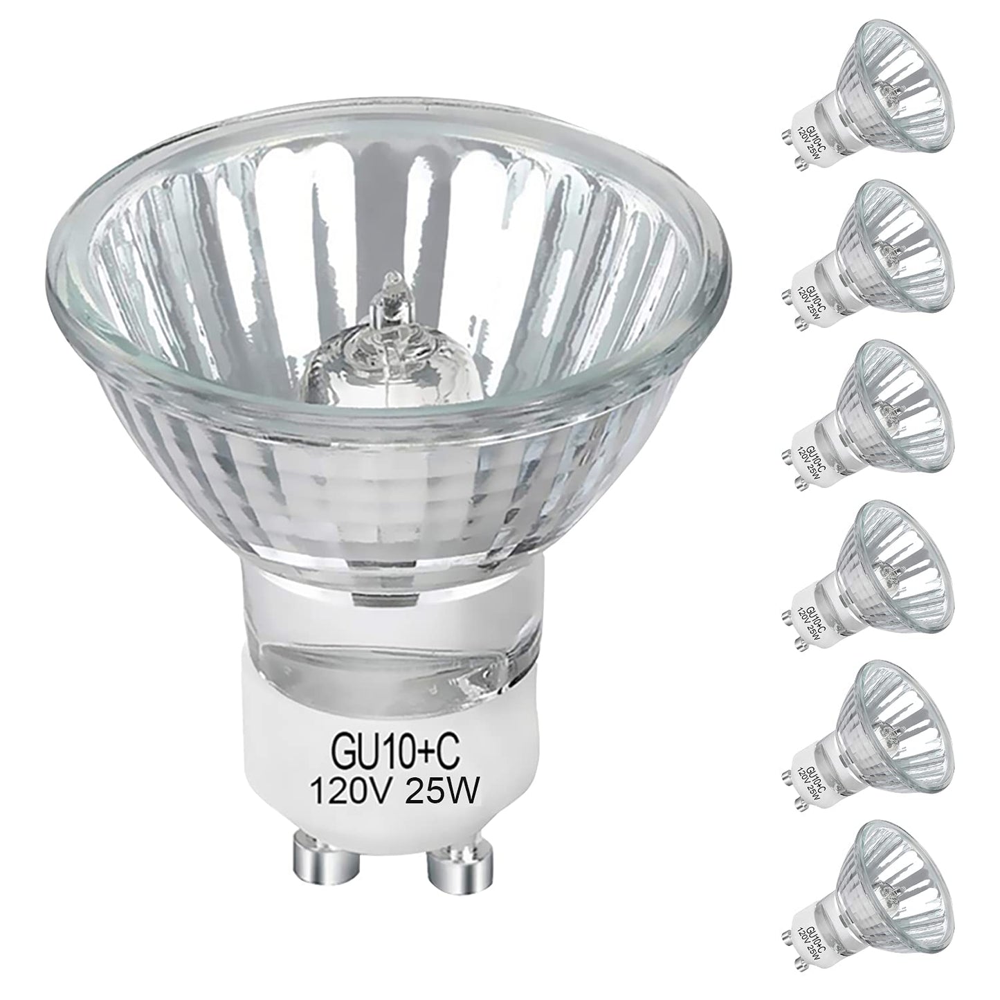 Lacnooe Gu10 Halogen Bulb 25W Warm White 2700K Replacement Bulb For Candle Warmers, 6 Pack, Glass