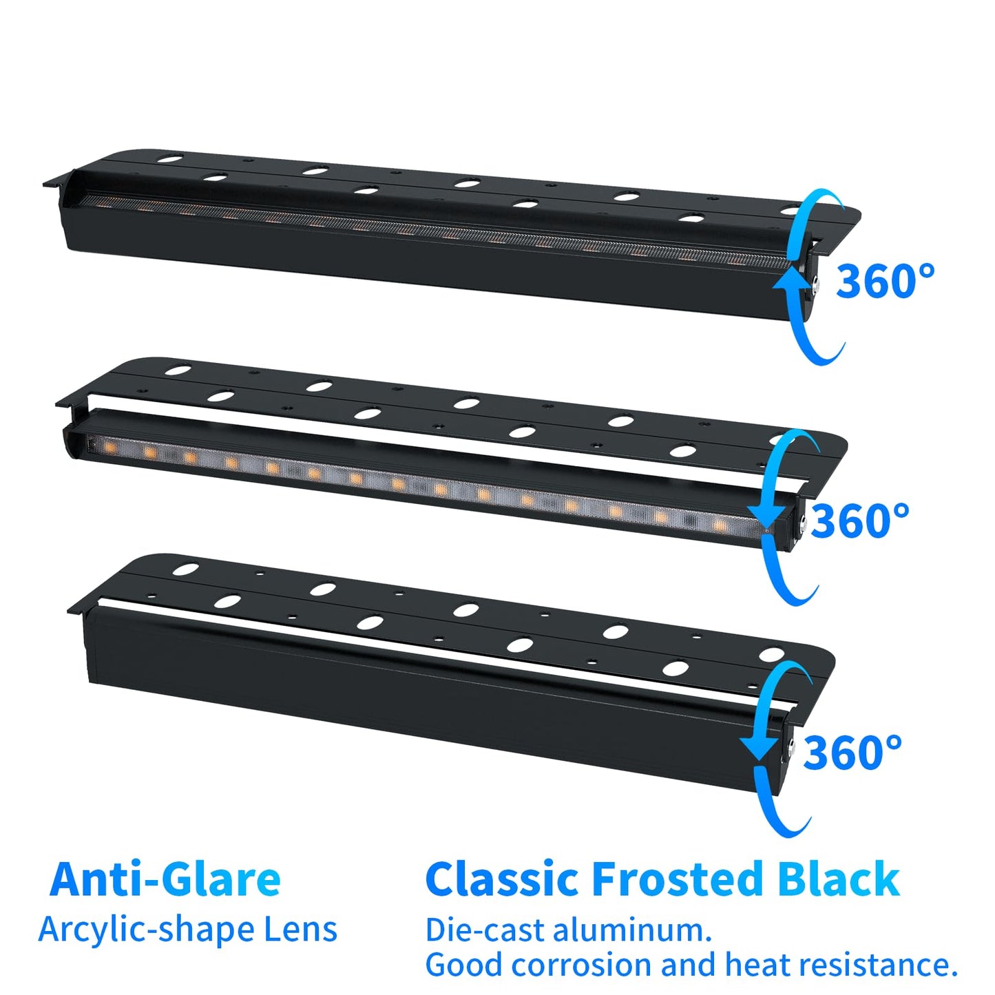 Kwinmyso 8-Packs 5W 12Inch Led Hardscape Paver Lighting 12V Ac/Dc Low Voltage Retaining Wall Lights Landscape Lighting 5000K Daylight White Outdoor Step Light 50 000 Hours Lifespan-Black