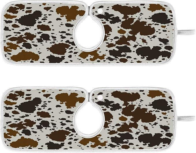 Kitchen Faucet Absorbent Mat,Cowhide Leather Water Splash Guard for Sink, Faucet Drip Catcher Thicken Sponge Microfiber Faucet Water Catcher Mat Sink Absorbent Mat for Kitchen 23x5in 2 Pack