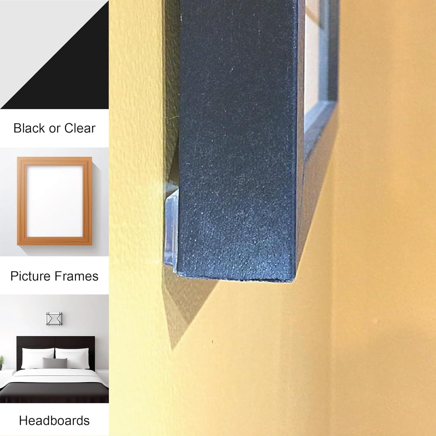 Black Rubber Bumpers Large - Rubber Feet for Cutting Boards - Glass Table Top Bumpers, Picture Frame Spacers, Self Adhesive Furniture Pads - 1 Inch Square Self Stick Pads - 20 PCs