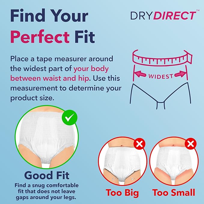 Dry Direct Ultimate Underwear, Made-in-USA Adult Diapers, Max Absorbency Disposable Incontinence Protection - X-Large (Case of 56)