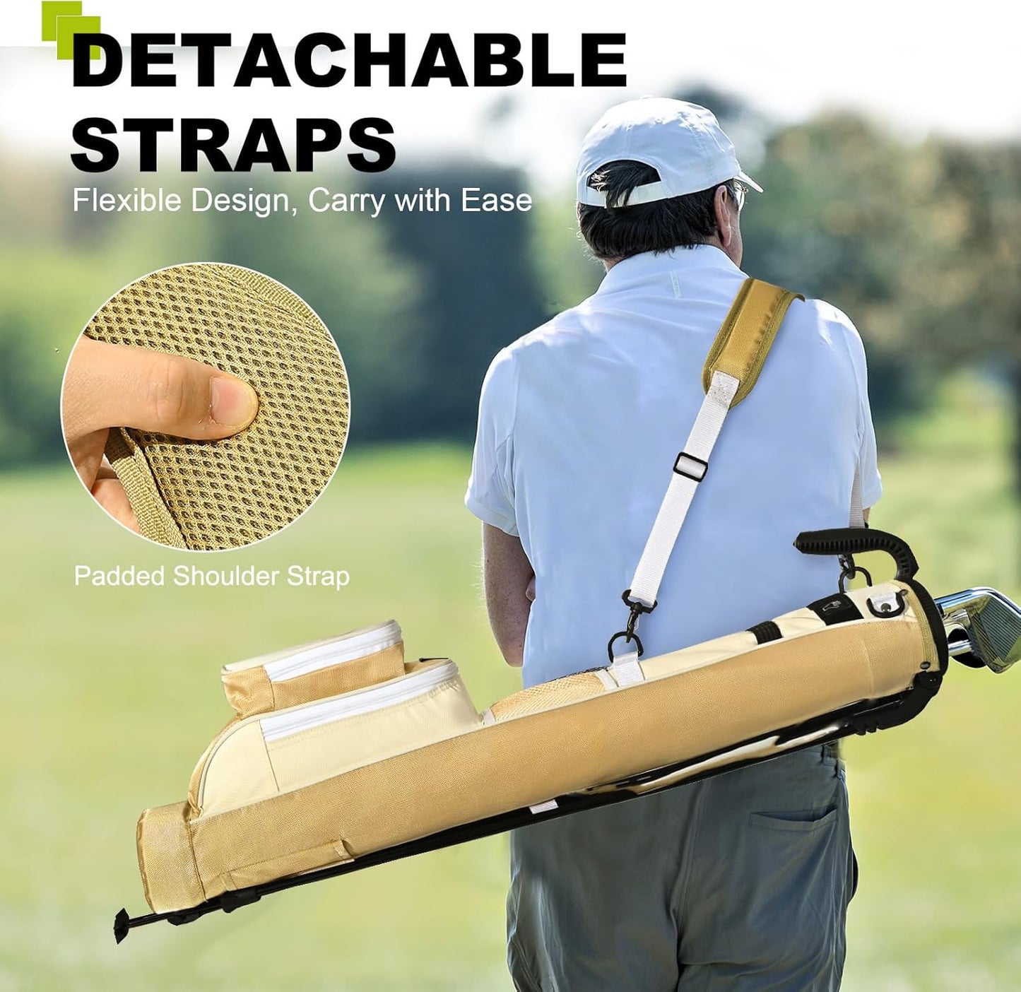 Golf Lightweight Stand Carry Bag– Easy to Carry and Durable Pitch n Putt Golf Bag for The Driving Range, Par 3 and Executive Courses–31.5 inches Tall