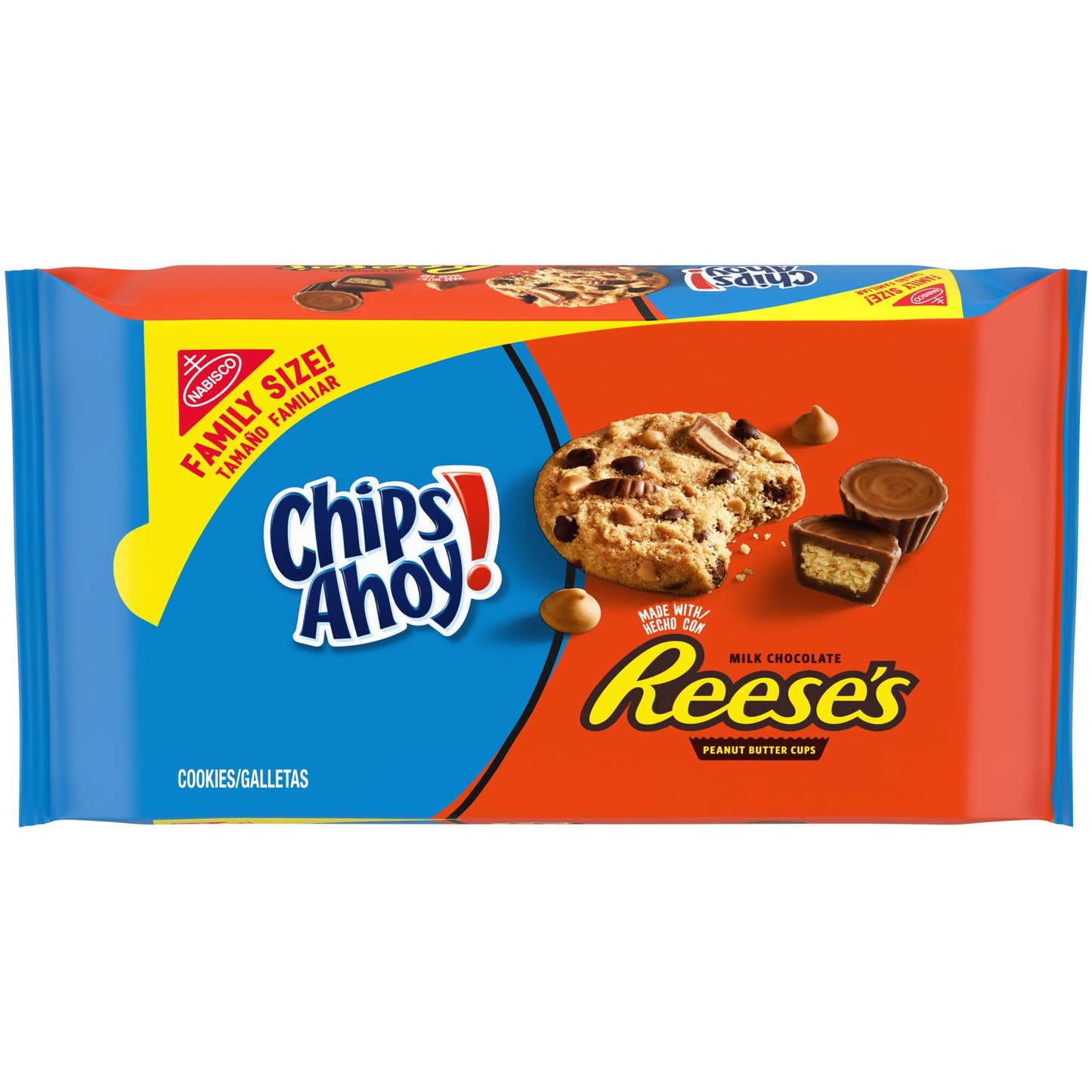 CHIPS AHOY! Reeses Peanut Butter Cup Chocolate Chip Cookies, Family Size, 14.25 oz