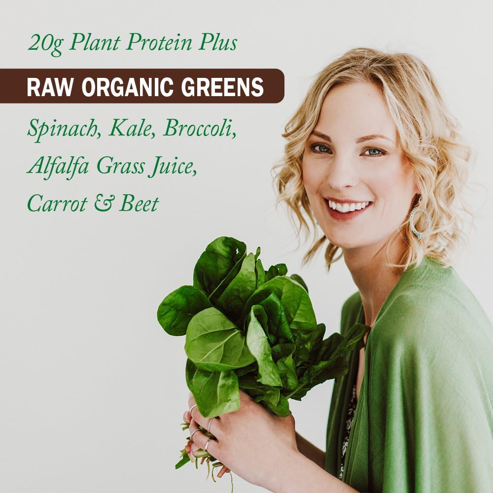 Garden of Life Raw Organic Protein & Greens - Chocolate - Vegan Protein Powder for Women and Men, Plant Protein, Pea Protein, Greens & Probiotics - Dairy Free, Gluten Free Low Carb Shake, 20 Servings