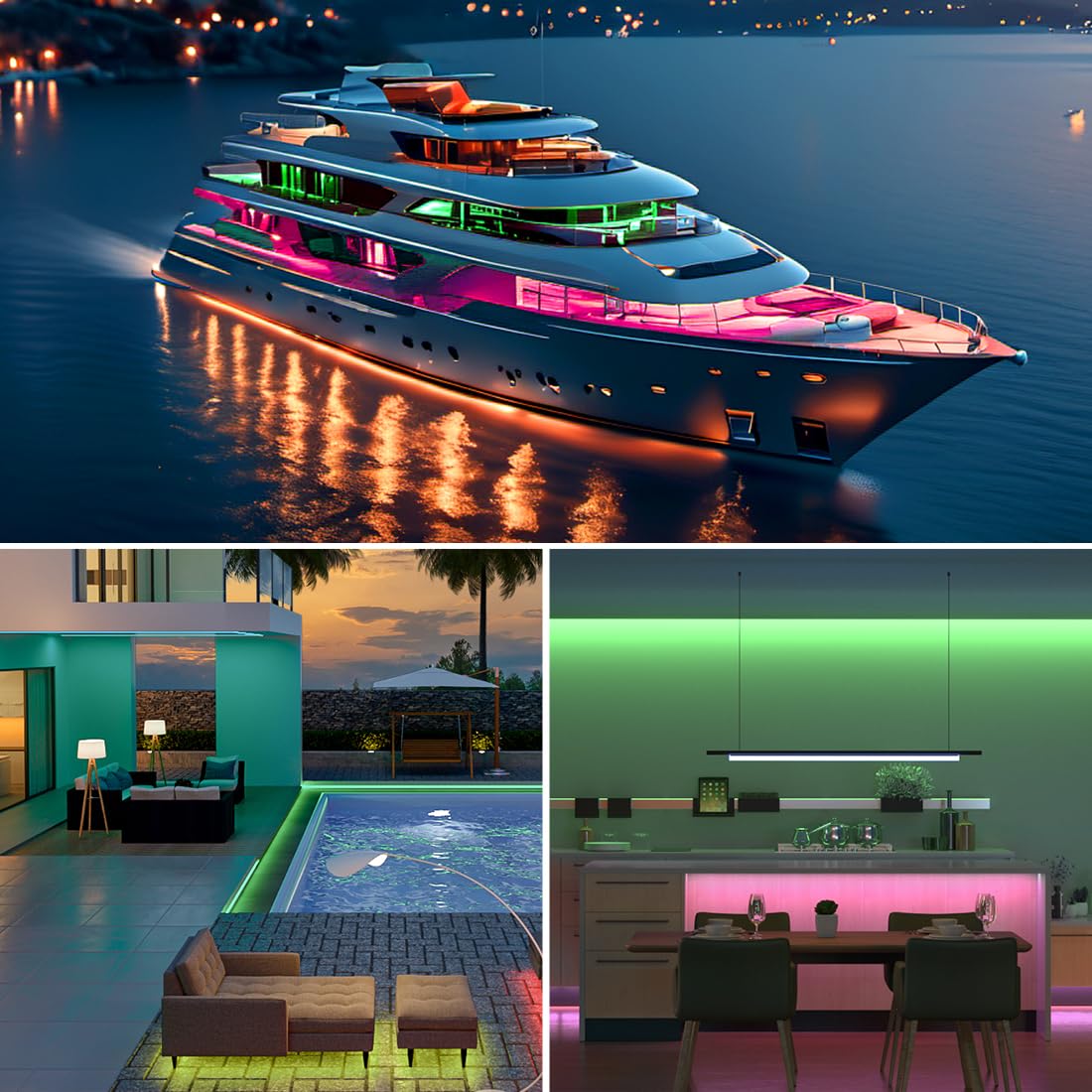 Btf-Lighting Ip68 Waterproof Outdoor Ws2814 Rgbw Ic Led Strip Rgb+Cool White(6000K)Addressable Dream Color 5050Smd Light Dc24V 16.4Ft 60Leds/M 10Pixels/M Can Work Under Water(No Adapter Or Controller)