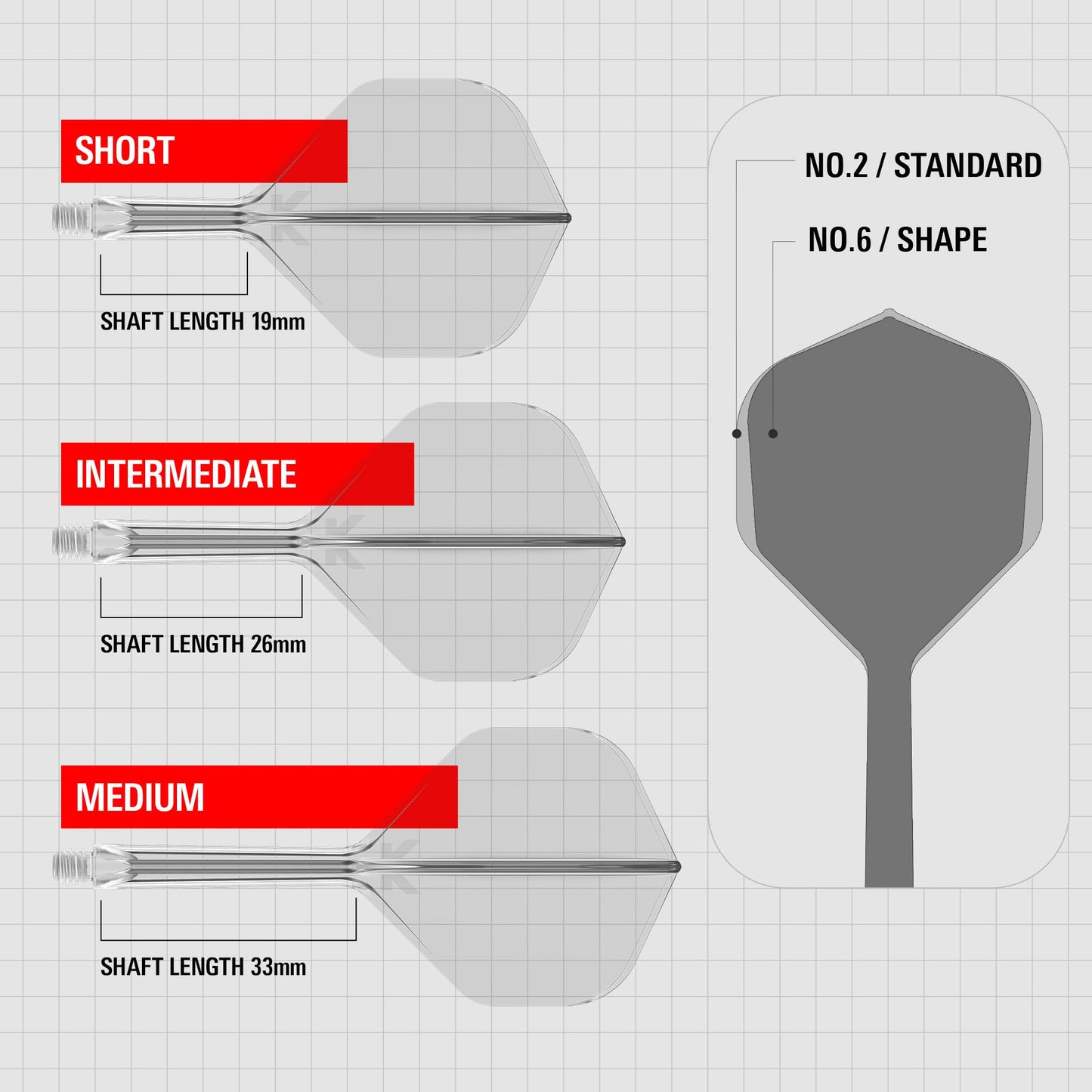 Target Darts K Flex Integrated Dart Flights And Shafts  No.2 Clear (Medium) | Pack Of 3 K-Flex - No2  Kflex All In One Moulded Dart Flight & Stem | Professional Dart Accessories
