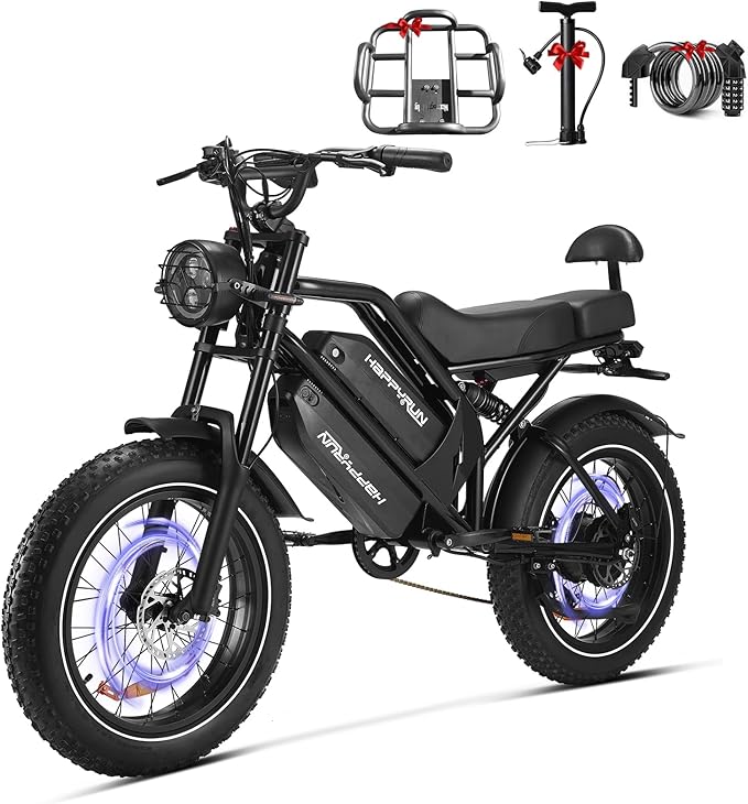 HAPPYRUN Electric Bike for Adults,2000W 48V38Ah Detachable Dual Battery Ebike for Adults 85+ Mile 36MPH Top Speed E Bike A...