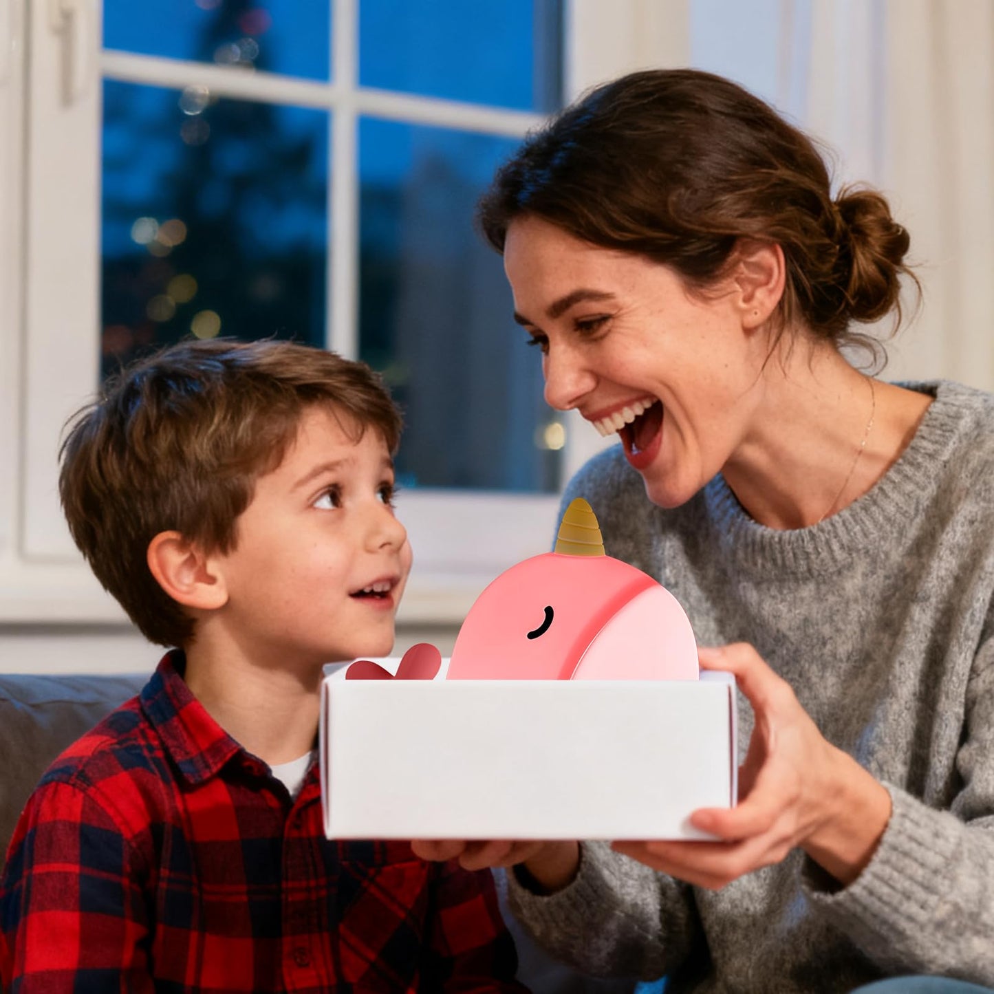 Hpydiy Cute Narwhal Night Light  Tap Control With 3 Warm White Brightness  Usb Kids Bed Lamp With 30-Minute Timer  Soft Silicone Glow For Nursery  Birthday Gift(Pink Narwhal)