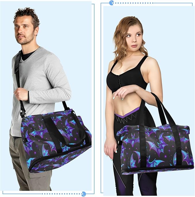Women's Weekender Duffle Bag for Travel and Gym with Toiletry and Shoes Compartment