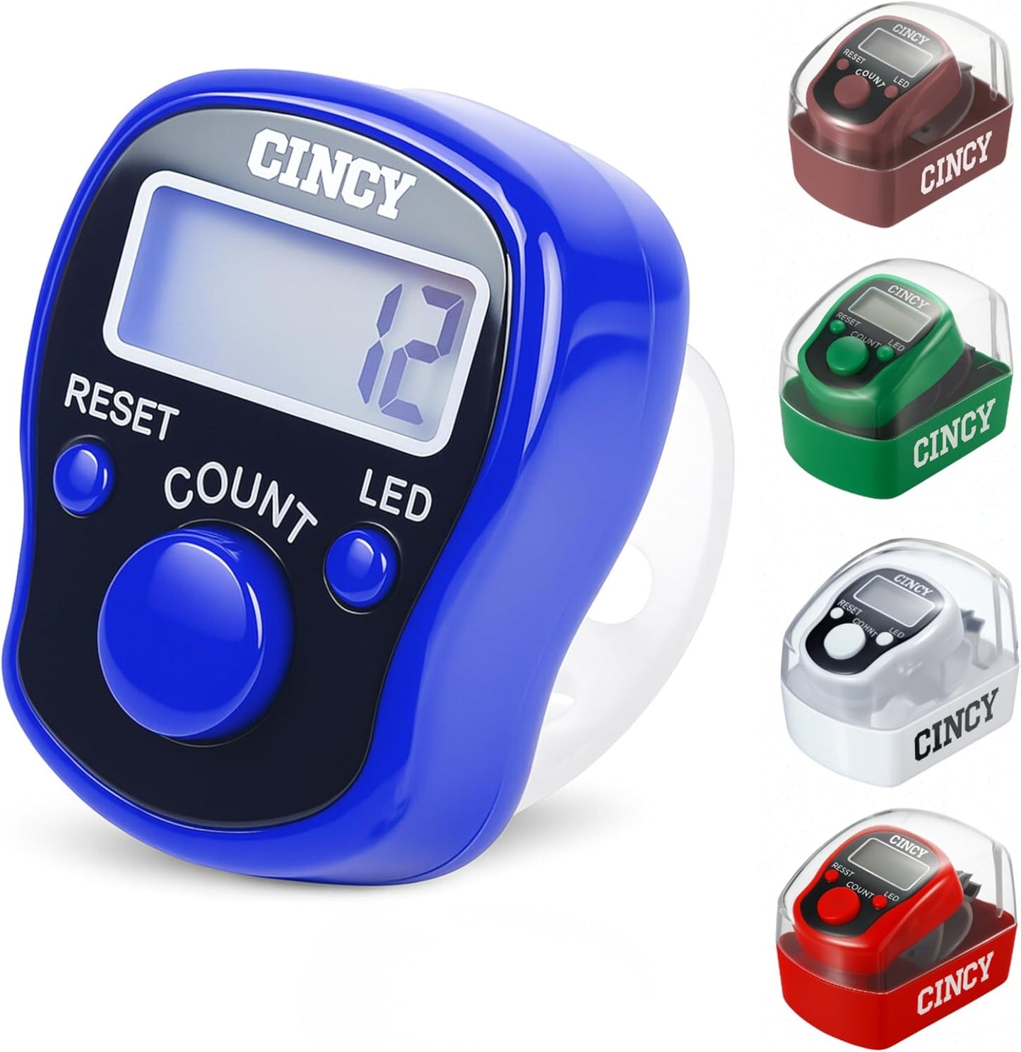 CINCY Clicker Counter with LED for Day & Night Use | Instant Reset, Accurate & Quiet, Long Battery Life | for People, Laps, Pitch, Golf, Baseball, Fish Counting – 1 Pack